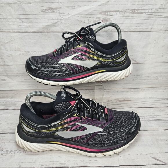Brooks Womens Glycerin 15 1202471B088 Black Silver Pink Running Shoes Size 8 B - Picture 1 of 9